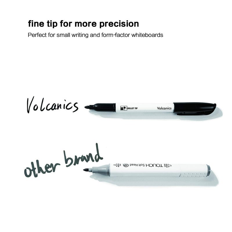 Volcanics Black Dry Erase Markers Low Odor Fine Whiteboard Markers Thin Box of 12 - Image 3